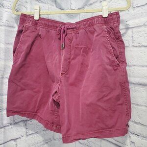 American Eagle Men's Drawstring Chino Shorts Burgundy sz small 7" inseam